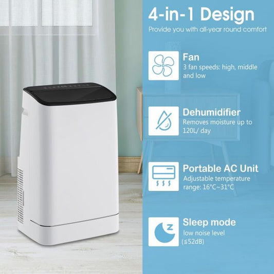 18000 BTU 4-in-1 Portable Air Conditioner with Remote Control