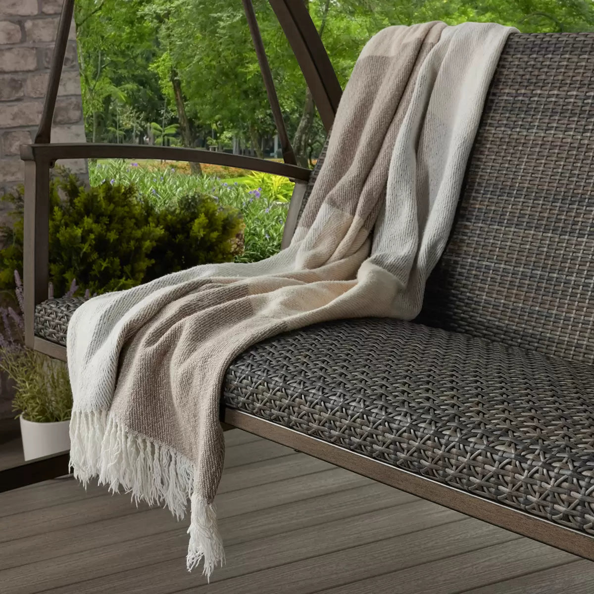 Agio McKinnon Woven Patio Swing with Canopy