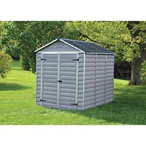 Palram Canopia Large Double Door Plastic Apex Shed with Skylight Roof ...