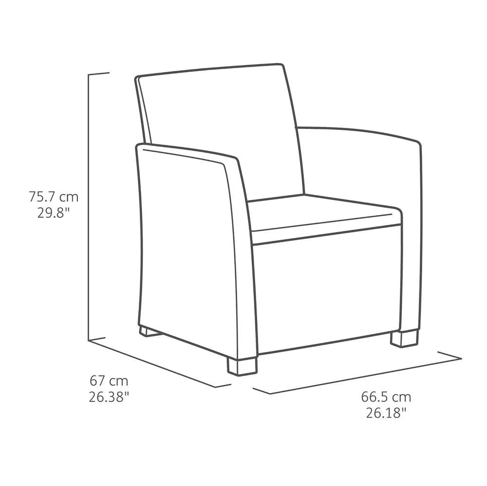 Keter Mia Graphite Plastic 4 seater Coffee set