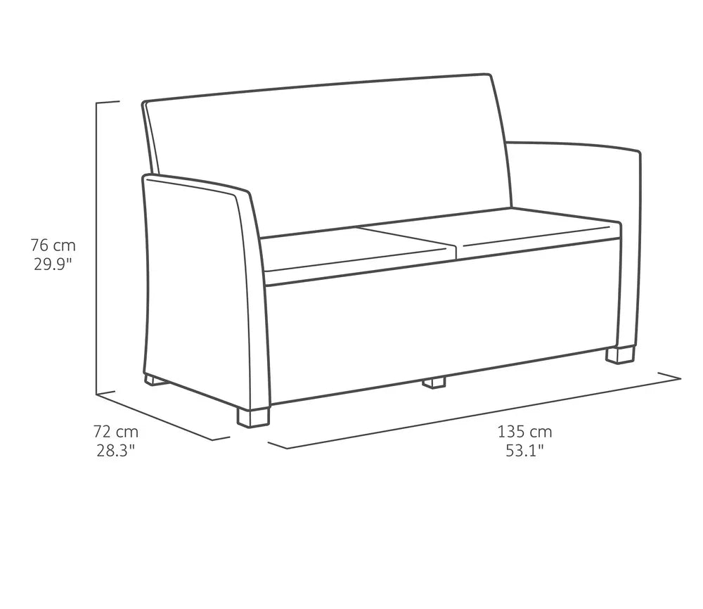 Keter Mia Graphite Plastic 4 seater Coffee set