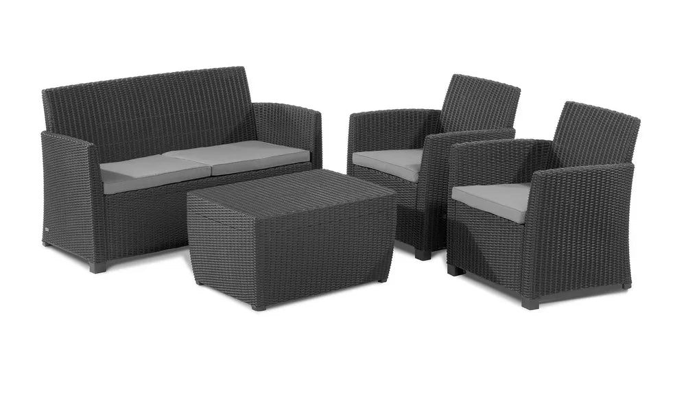 Keter Mia Graphite Plastic 4 seater Coffee set