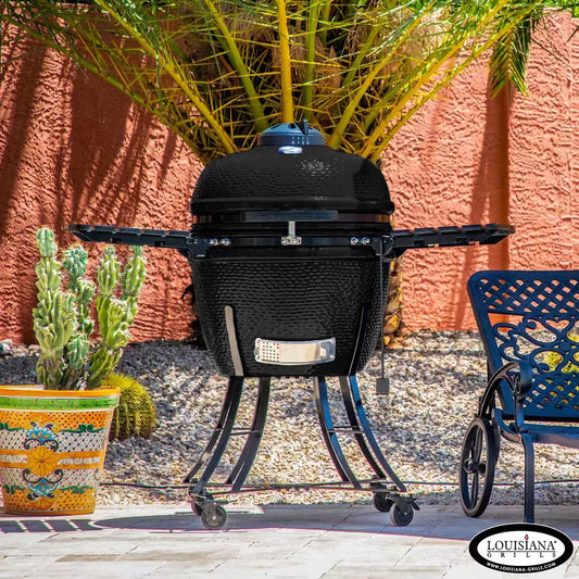 Louisiana Grills 24" (60 cm) Ceramic Kamado Charcoal Barbecue in 3 Colours + Cover