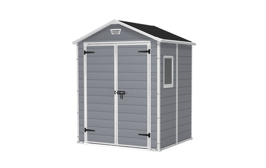 Keter Manor Plastic Garden Storage Shed 6 x 5 ft Grey